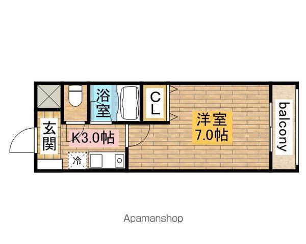 ベルデ堺東(1K/4階)の間取り写真