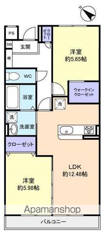 イデア緑が丘B棟(2LDK/2階)の間取り写真
