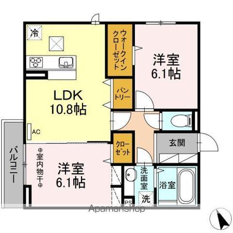 アヴニール(2LDK/3階)の間取り写真