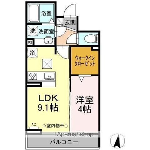 ザ・シティハウス白山(1LDK/1階)の間取り写真