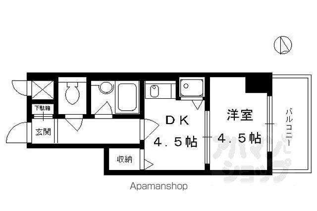 ライオンズマンション五条大宮第2(1K/2階)の間取り写真