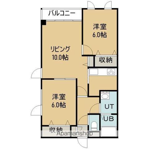 イース富岡(2LDK/3階)の間取り写真