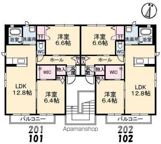 パールハイツ G棟(2LDK/1階)の間取り写真