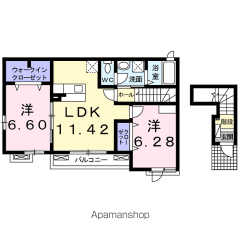 ベルフォーレ Ⅰ(2LDK/2階)の間取り写真