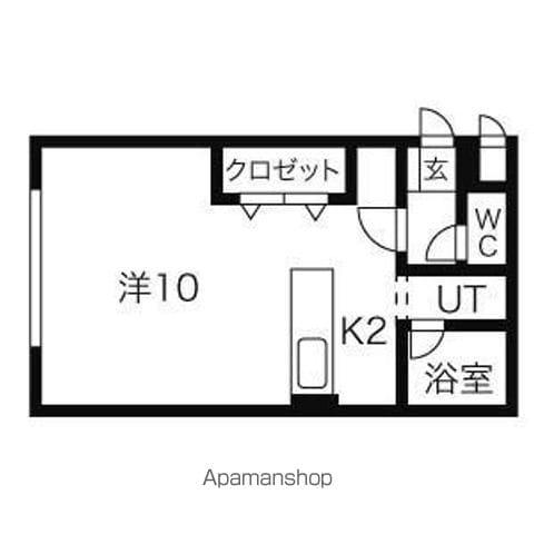 ベイリーフ琴似(1K/2階)の間取り写真
