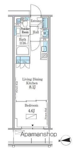 パークアクシス新宿百人町(1LDK/4階)の間取り写真