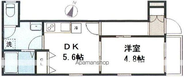 ヴィクトワール(1DK/1階)の間取り写真