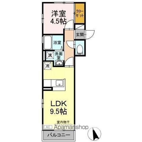 サンモールTM(1LDK/2階)の間取り写真