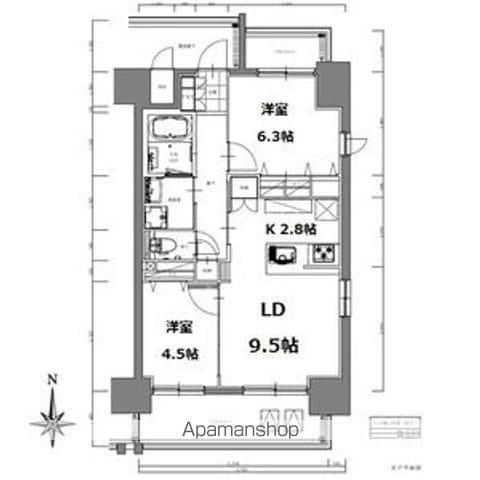 SーRESIDENCE亀島駅前BLAZE(2LDK/5階)の間取り写真