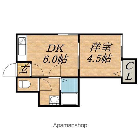ウイングコート札幌Ⅱ(1DK/2階)の間取り写真
