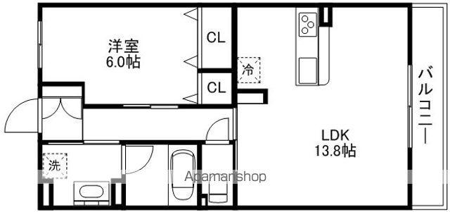 フォレコリーヌ(1LDK/1階)の間取り写真