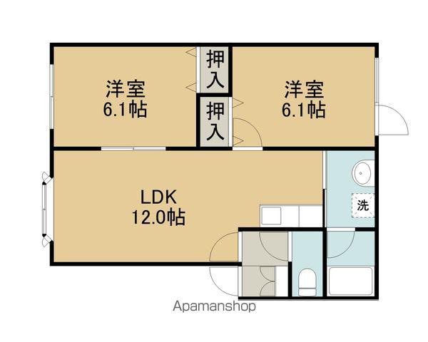 ブロードソレム(2LDK/1階)の間取り写真