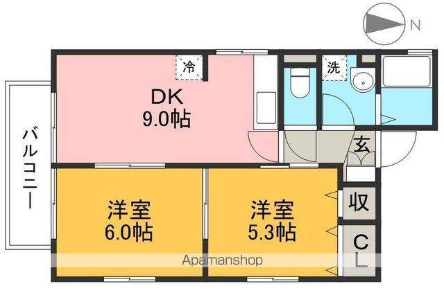 ソシア寿正(2DK/2階)の間取り写真