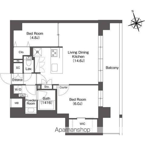 ルーウェ東大泉(2LDK/2階)の間取り写真