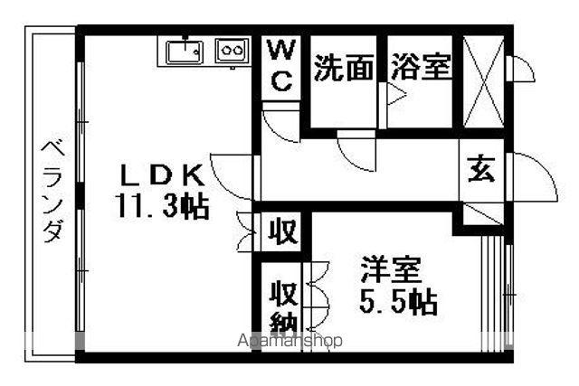 東海道本線 穂積駅 バス乗車時間：10分 馬場西バス停で下車 徒歩20分 2階建 築22年(1LDK/1階)の間取り写真