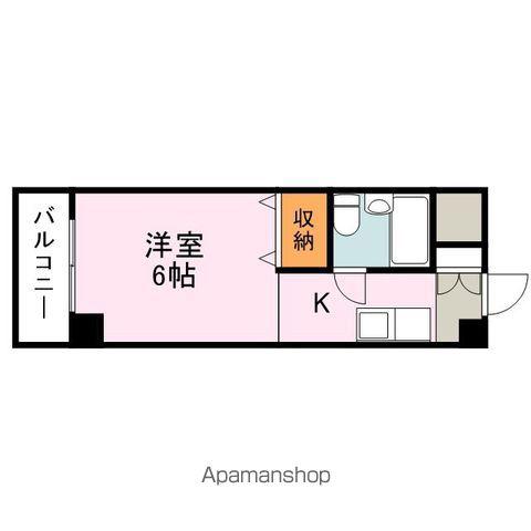 山陽本線 東福山駅 徒歩3分 8階建 築35年(ワンルーム/5階)の間取り写真
