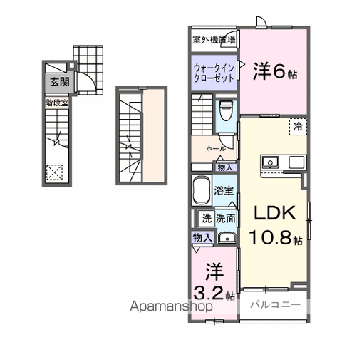 メゾンドヴィラⅠ(2LDK/3階)の間取り写真