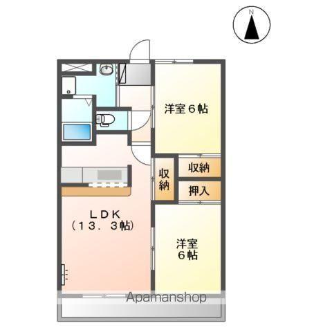 サンフォレスト星崎(2LDK/2階)の間取り写真