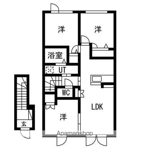 ひばりヶ丘レジデンスA棟(3LDK/2階)の間取り写真