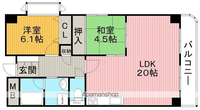 ルモン北桜塚(2LDK/5階)の間取り写真