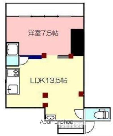 松縄コーポ(1LDK/2階)の間取り写真