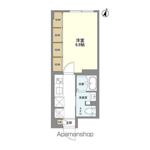 ウェルスクエア駒場東大前(1K/2階)の間取り写真