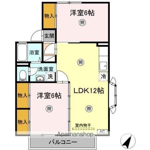 セジュールマロニエA(2LDK/1階)の間取り写真