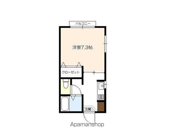 サンスマイル(1K/1階)の間取り写真