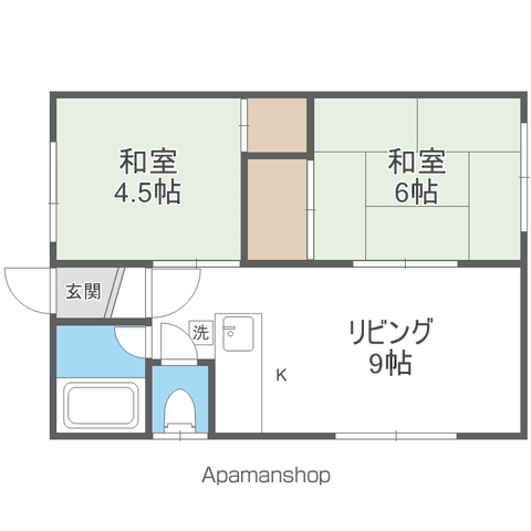 広和第3ハイツ(2DK/1階)の間取り写真