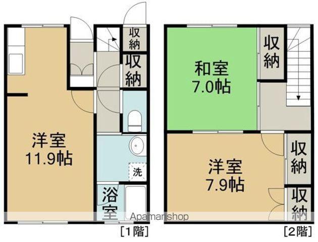 コンフォートみかづきⅠ・Ⅱ(2LDK/1階)の間取り写真