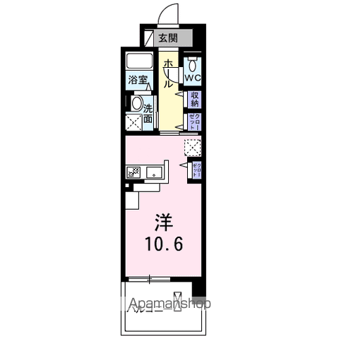 プレ・アビタシオン春日部Ⅱ(1K/7階)の間取り写真