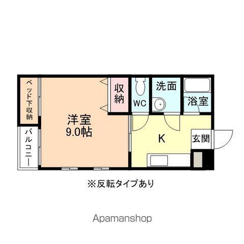 DOWELL田中町(1K/2階)の間取り写真