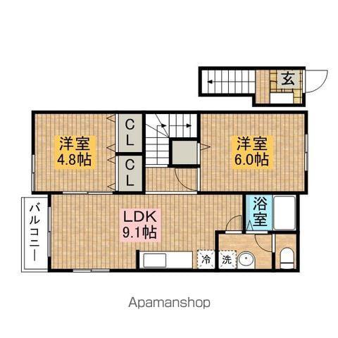 メイ・ブリーゼ(2LDK/2階)の間取り写真
