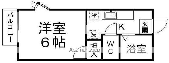 ハイネス青葉A棟(1K/2階)の間取り写真