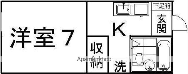 レジデンスきただ(1K/1階)の間取り写真