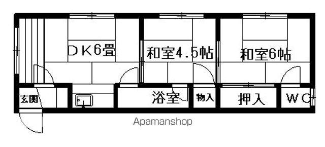 松栄コーポ(2DK/2階)の間取り写真