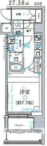 ベルシード氷川台(1K/6階)の間取り写真