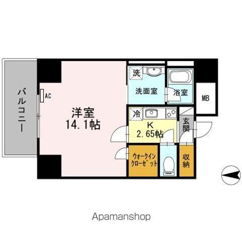 BLANCASA久屋大通(1K/8階)の間取り写真