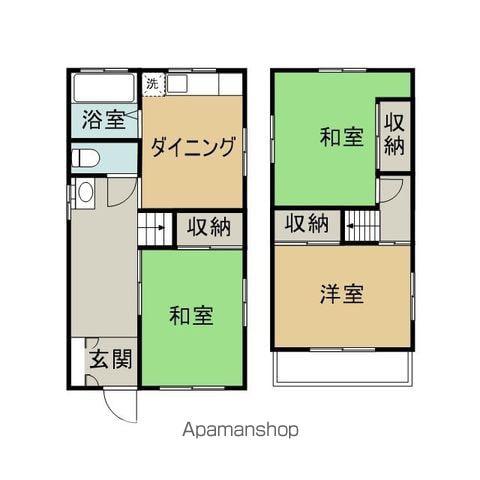 京阪電気鉄道交野線 交野市駅 徒歩15分 2階建 築52年(3DK)の間取り写真