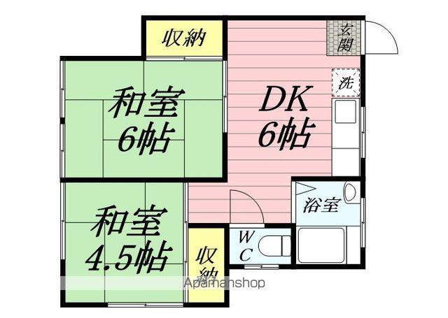 鎌田荘(2DK/1階)の間取り写真