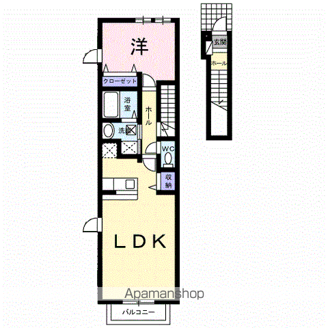 スコルピオーネ(1LDK/2階)の間取り写真