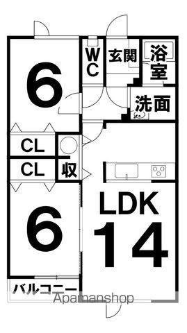 グランディス104(2LDK/1階)の間取り写真