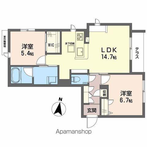 パラッツォ グロリオーサⅢ(2LDK/1階)の間取り写真