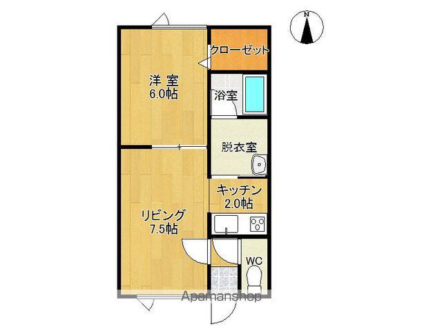 ベネッセⅢ(1LDK/2階)の間取り写真