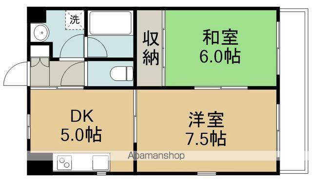 ボヌール1(2DK/3階)の間取り写真