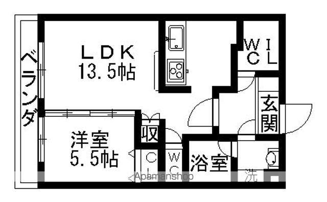 グラツィア(1LDK/2階)の間取り写真