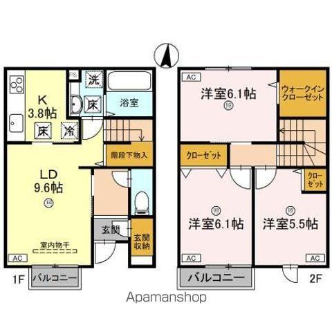 サニーコート聖Ⅸ(3LDK/1階)の間取り写真