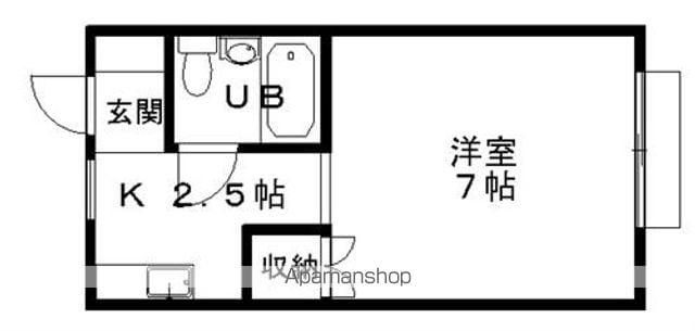 シャトレ白樺(1K/2階)の間取り写真