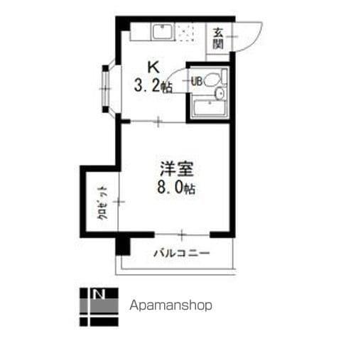 東山レジデンス(1K/3階)の間取り写真