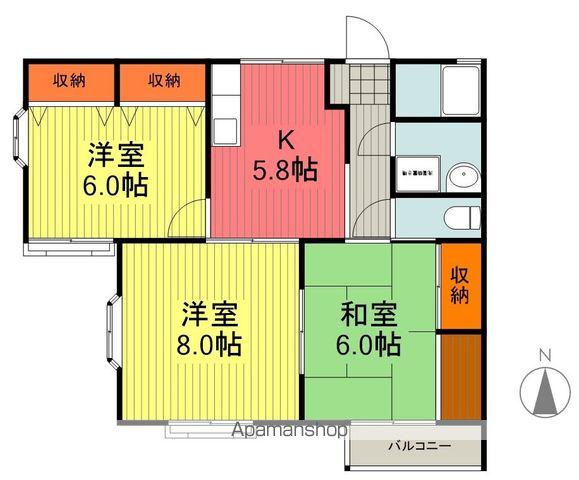 司ハウス(3K/2階)の間取り写真